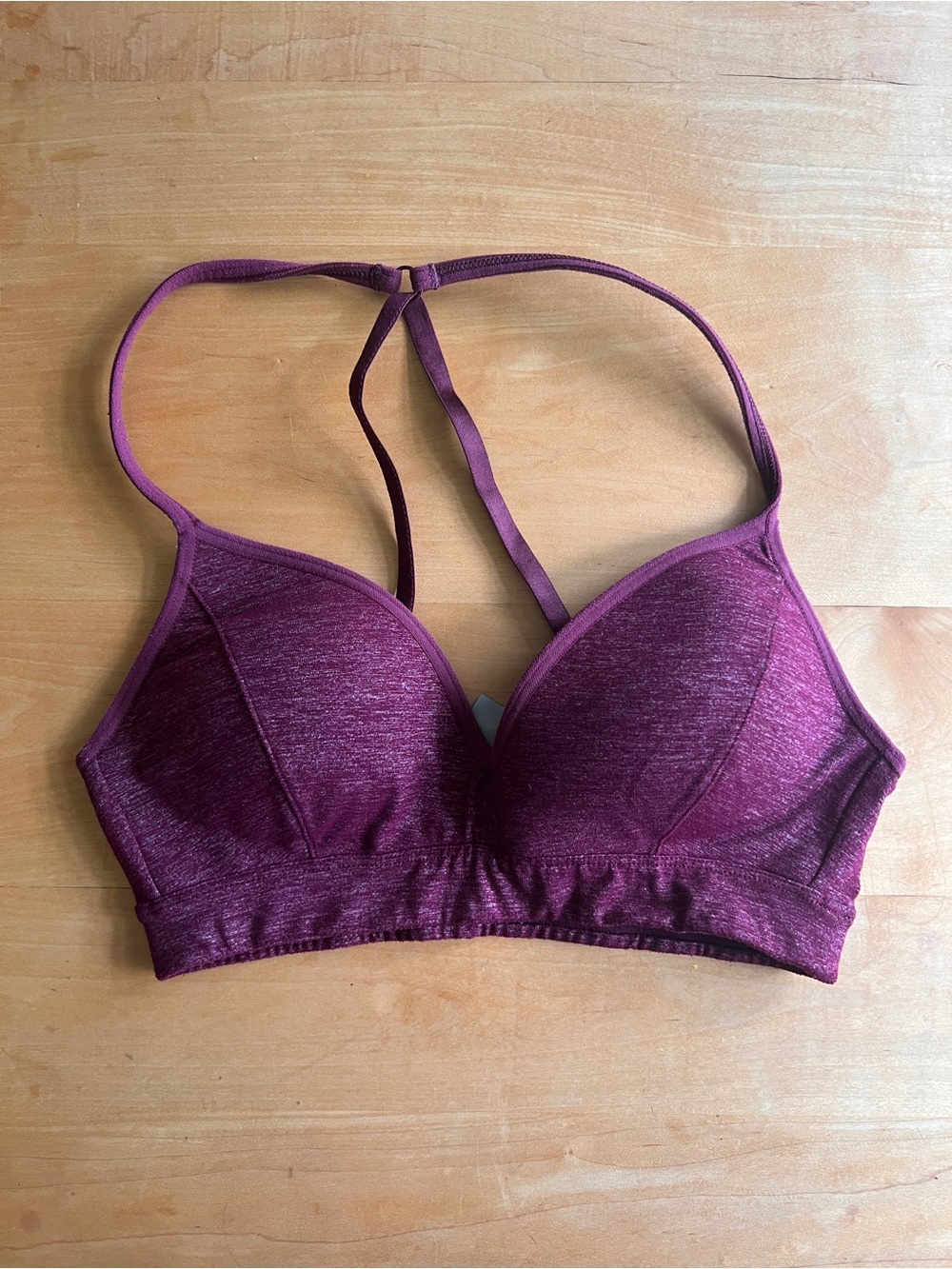 Athleta Heathered Plum Racerback Sports Bra